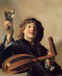 Painting of a lute player