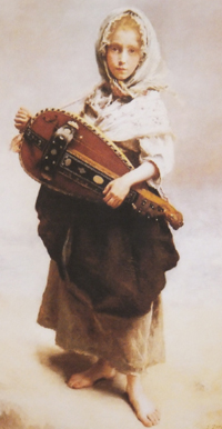 girl with hurdy gurdy